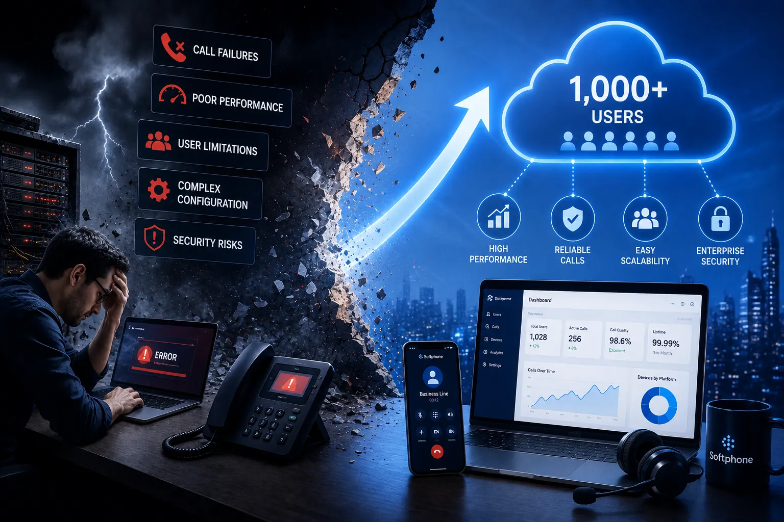 Scaling a Softphone Past 1,000 Users on NetSapiens: What Actually Breaks