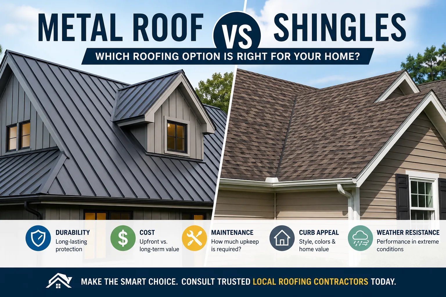 Metal Roof vs Shingles: Which Roofing Option Is Right for Your Home?