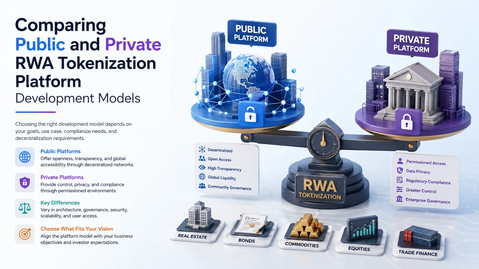 Comparing Public and Private RWA Tokenization Platform Development Models