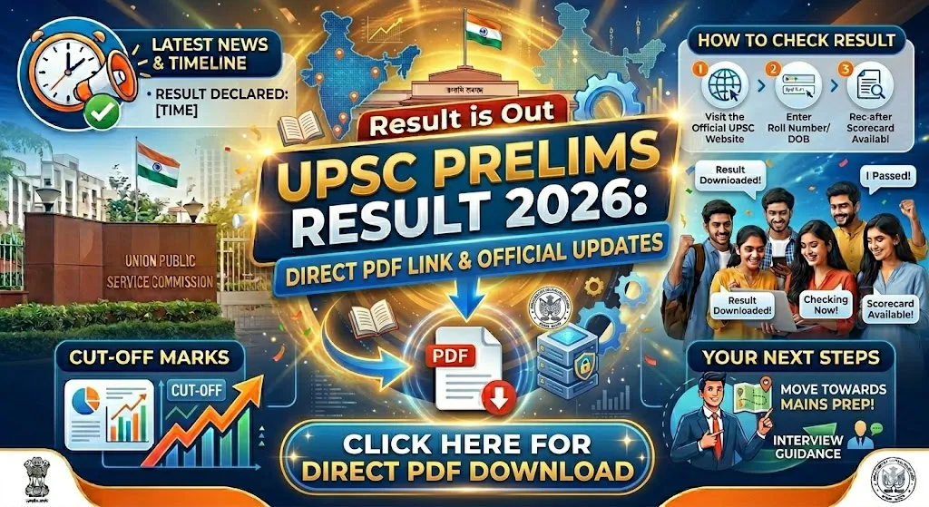UPSC Prelims Result 2026: Direct PDF Download Link & Latest Updates