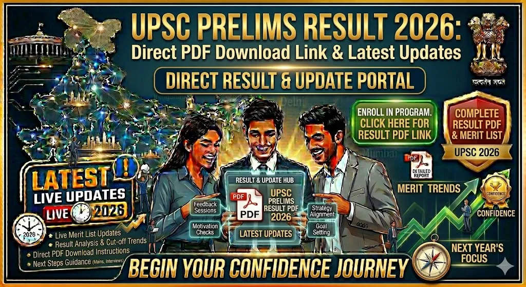 UPSC Prelims Result 2026: Direct PDF Download Link & Latest Updates