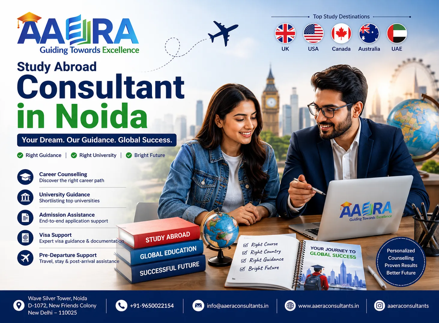 Study Abroad Consultant in Noida: How the Best Career Counselors in Noida Help Students Achieve Global Success
