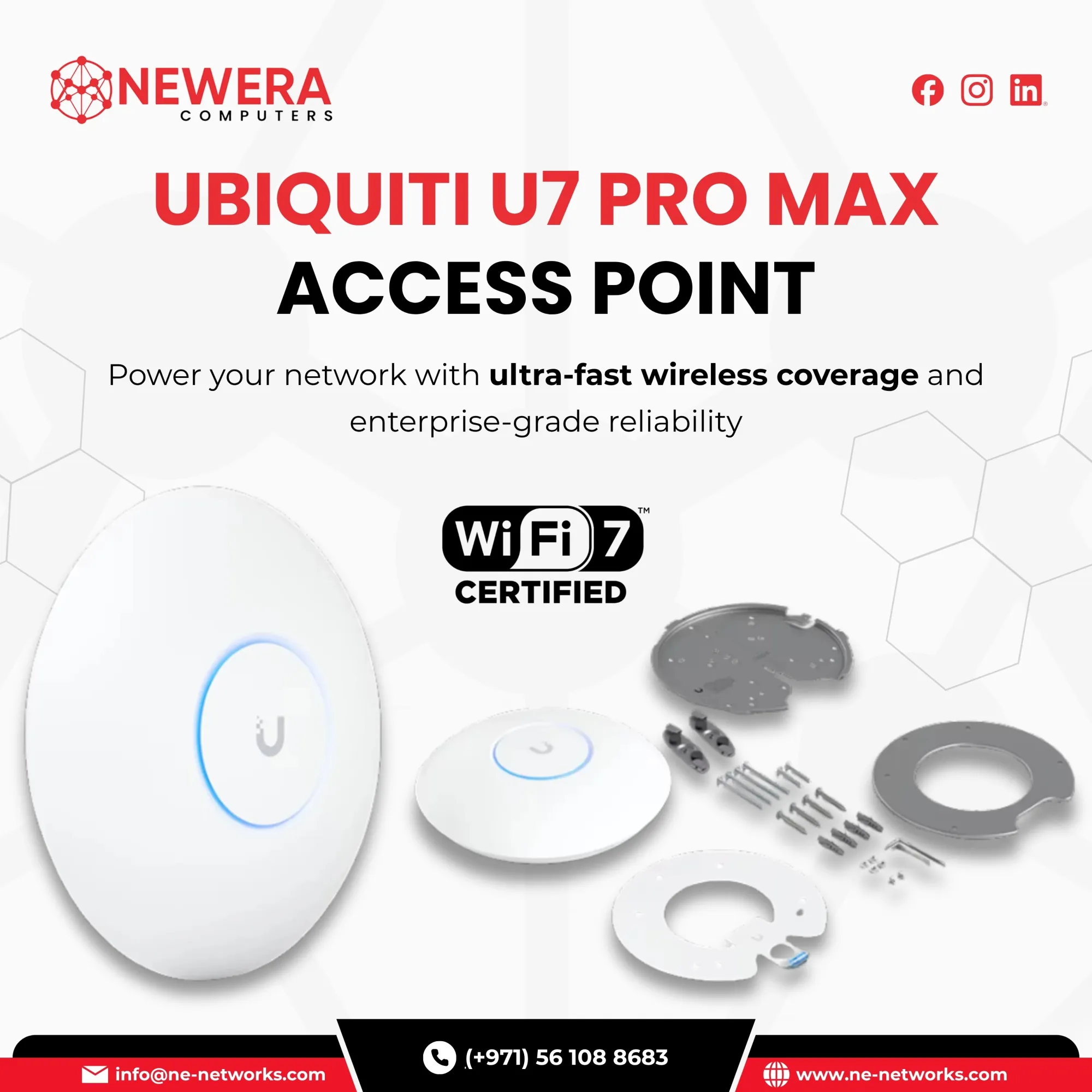 Buy Ubiquiti U7 Pro Max Access Point for High-Speed WiFi 7 Networking | Newera Computers