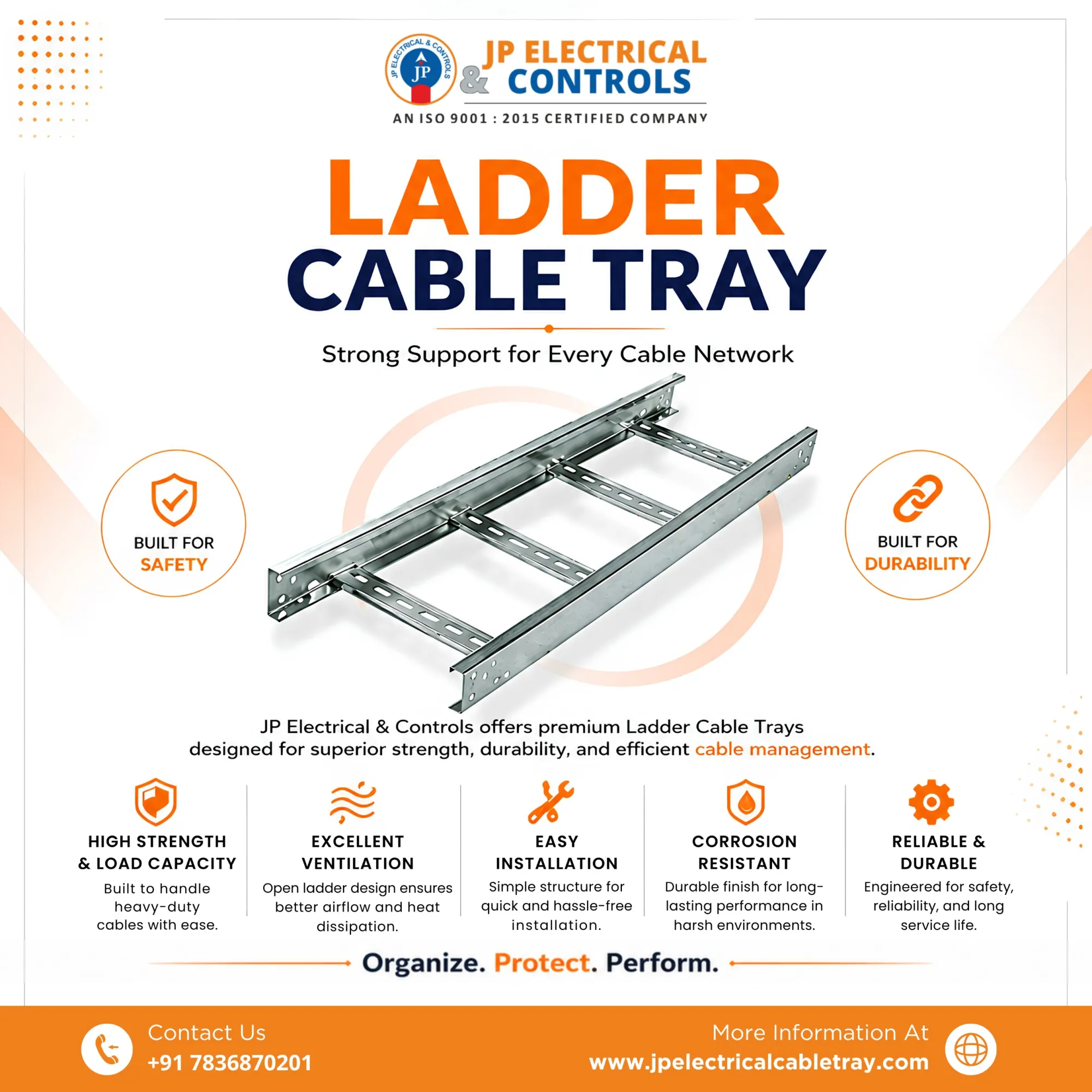 Leading Ladder Cable Tray Manufacturer & GI Ladder Cable Tray Manufacturer in India – JP Electrical & Control