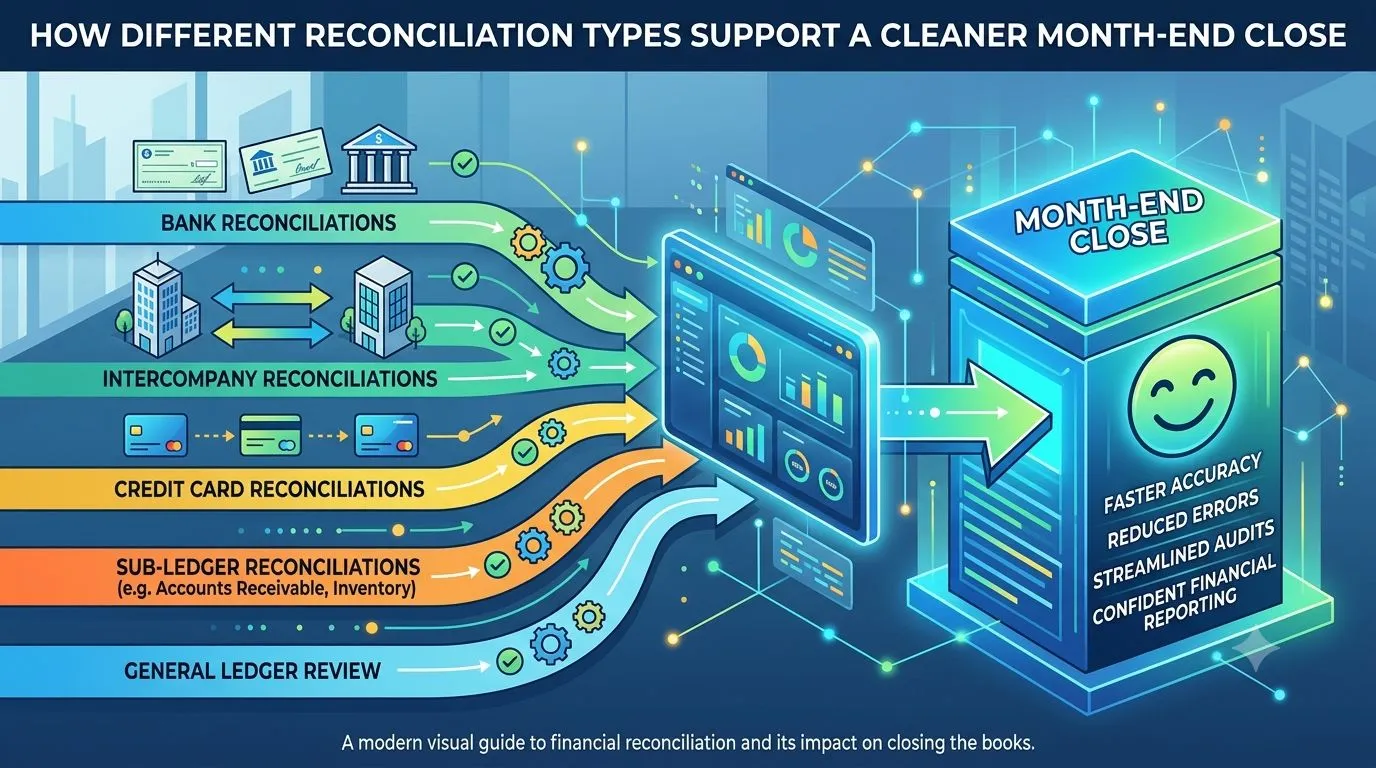 How Different Reconciliation Types Support a Cleaner Month-End Close