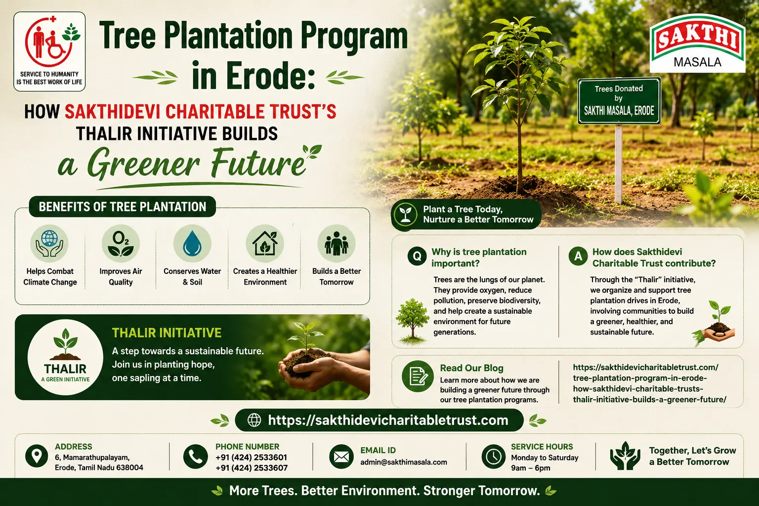 Tree Plantation Program in Erode: How Sakthidevi Charitable Trust's Thalir Initiative Builds a Greener Future