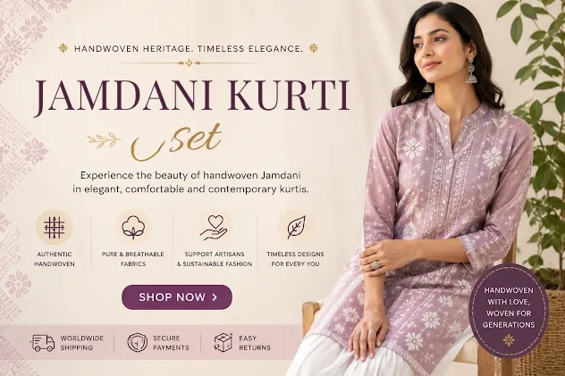 Best Jamdani Kurti Set for Elegant Ethnic Style