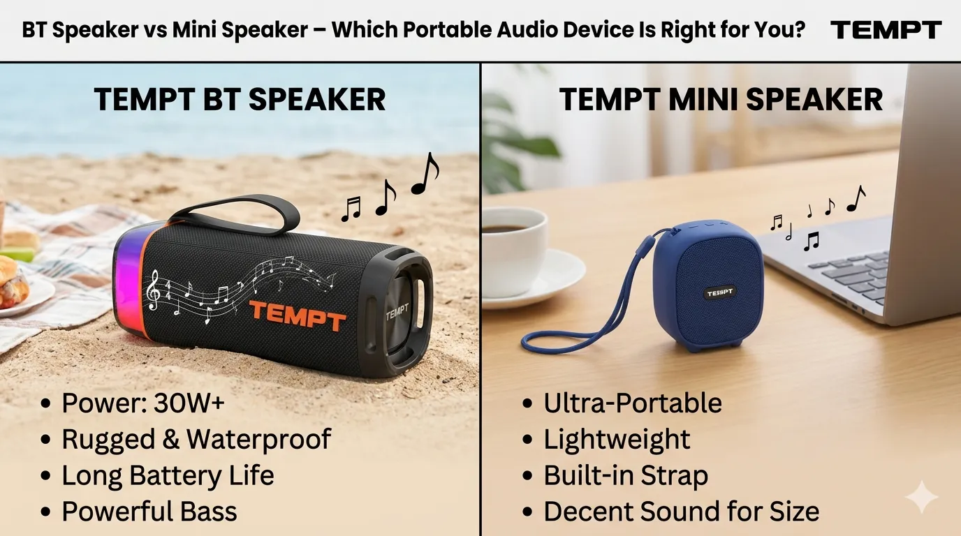 BT Speaker vs Mini Speaker – Which Portable Audio Device Is Right for You?