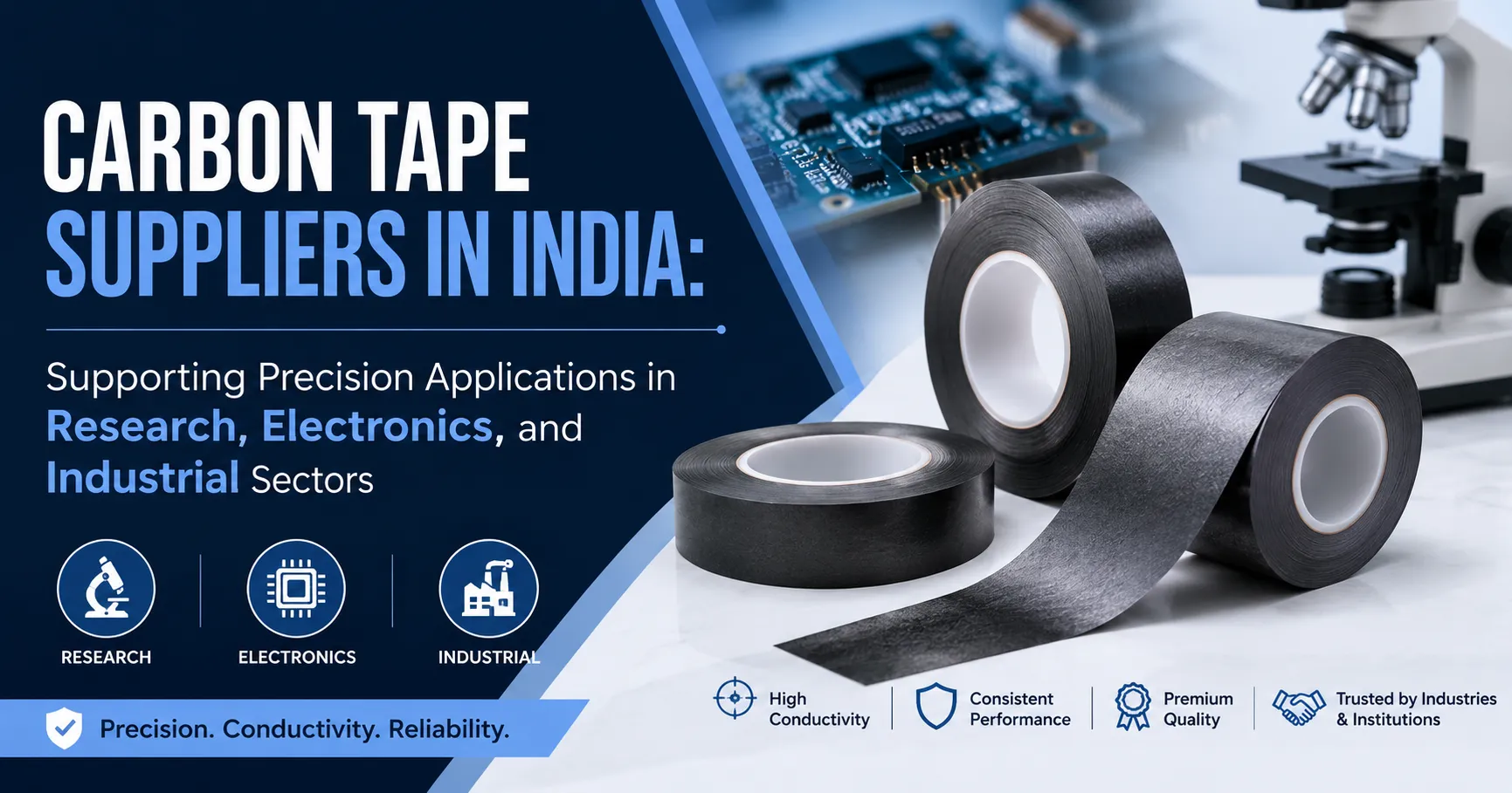 Carbon Tape Suppliers in India Supporting Precision Applications in Research, Electronics, and Industrial Sectors