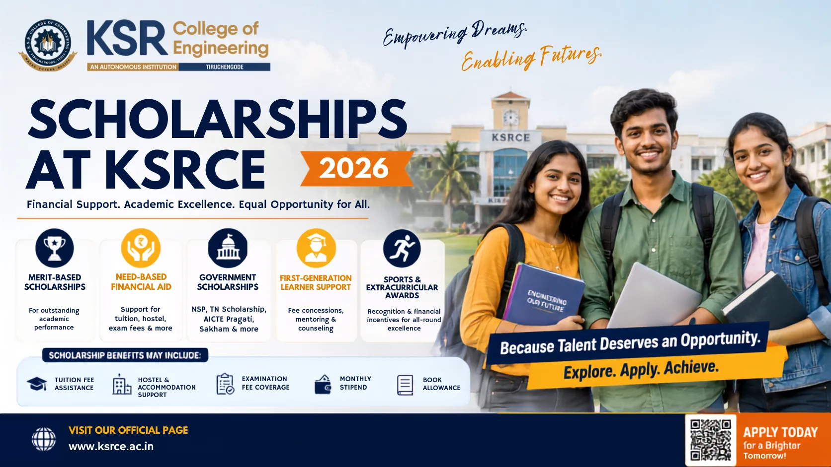 Scholarships for Engineering Students at KSRCE – Complete Guide to Financial Aid & Opportunities