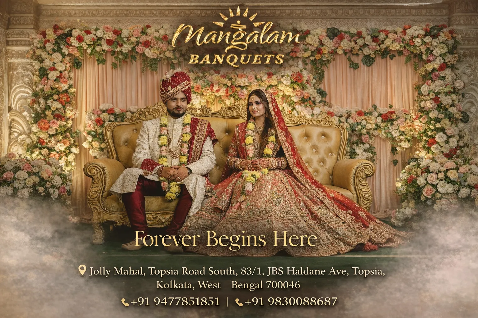 Air-conditioned banquet hall set up for a memorable occasion