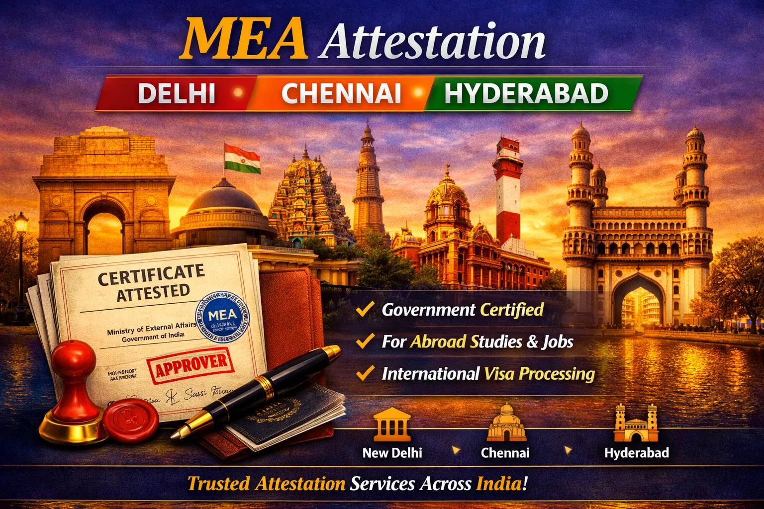 MEA Attestation In Delhi, Chennai, and Hyderabad