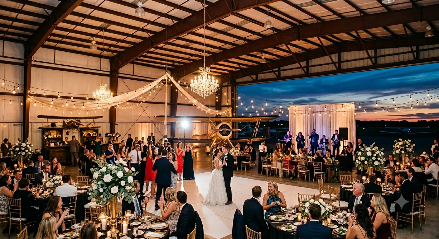 Airplane Hangar Wedding Reception Ideas for a One-of-a-Kind Celebration