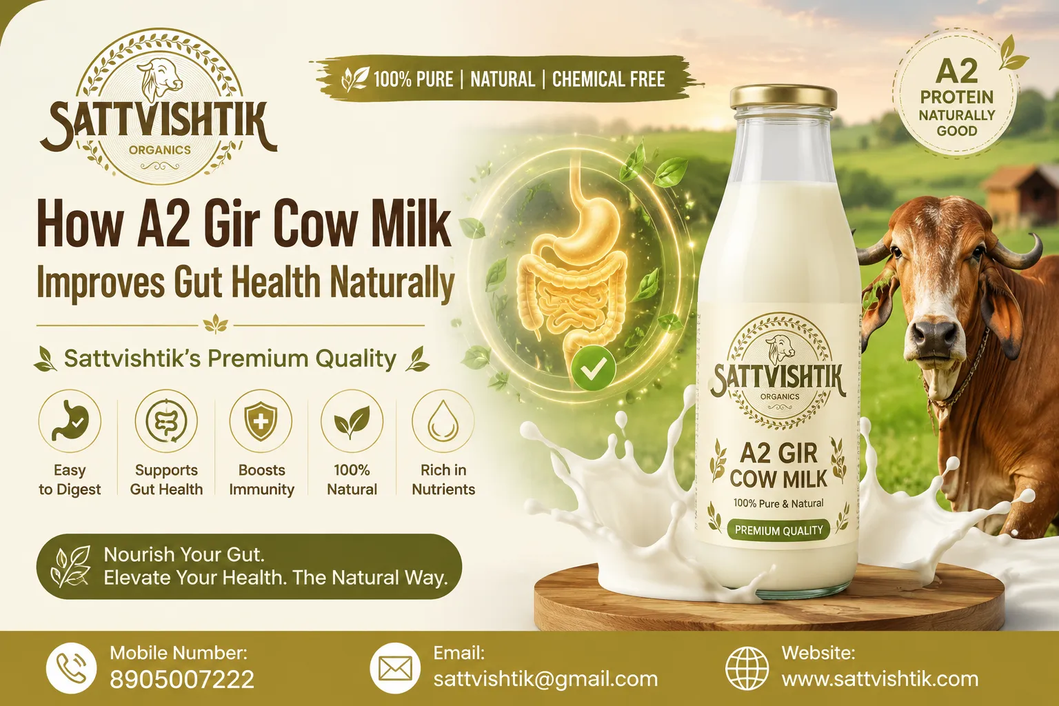 How A2 Gir Cow Milk Improves Gut Health Naturally – Sattvishtik’s Premium Quality