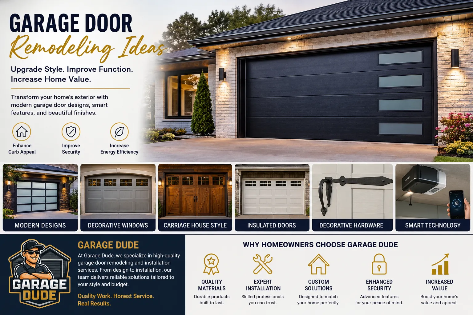 Garage Door Remodeling Ideas: Transform Your Home’s Curb Appeal with Garage Dude
