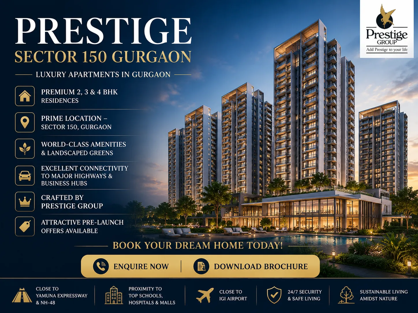 Prestige Sector 150 Gurgaon – Premium Living in a Prime Location