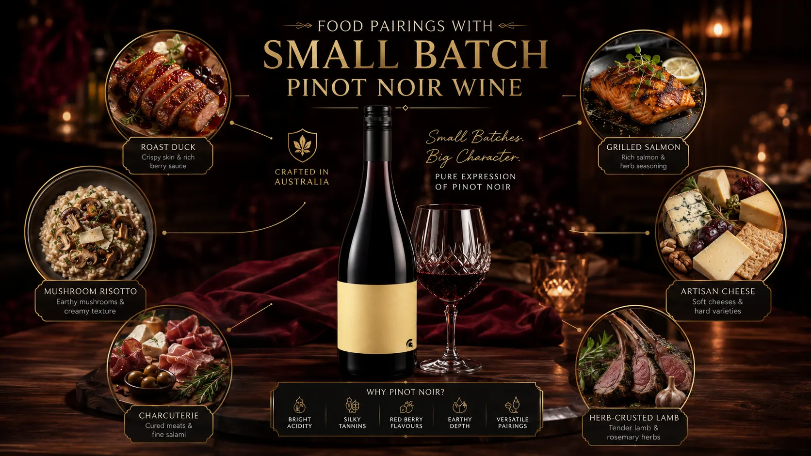 Food Pairings with Small Batch Pinot Noir Wine for Every Occasion