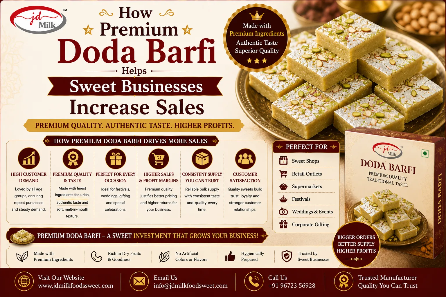 How Premium Doda Barfi Helps Sweet Businesses Increase Sales