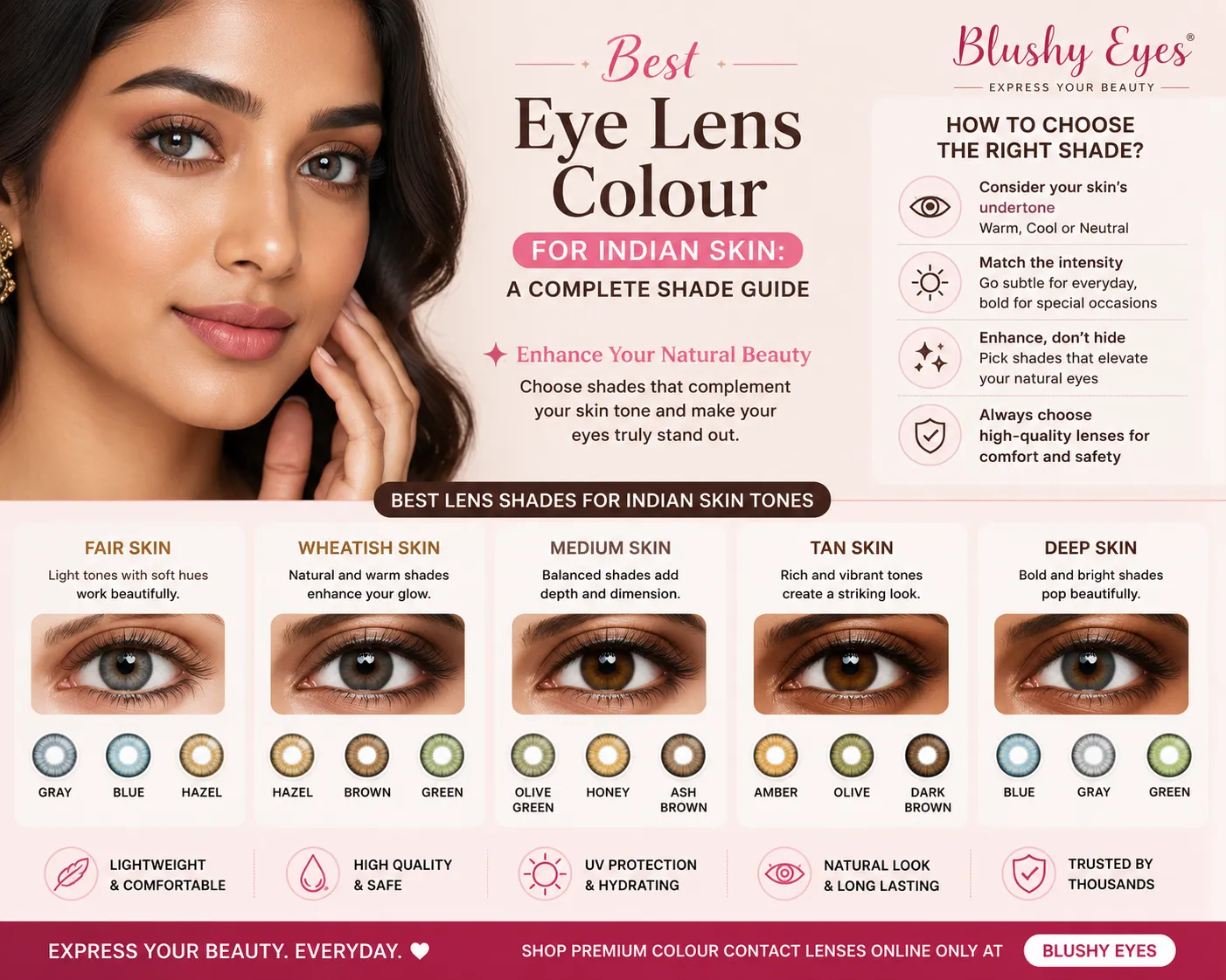 Best Eye Lens Colour for Indian Skin: A Complete Shade Guide