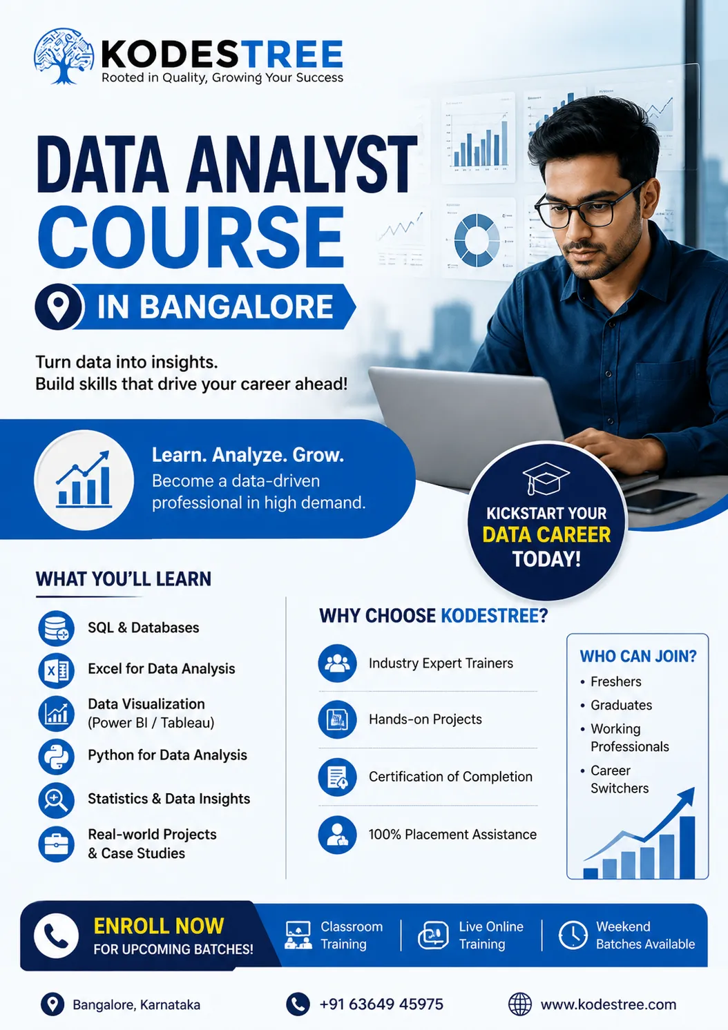 Data Analyst Course in Bangalore Flex – Apni Data Analytics Career Ko Nayi Udaan Dein.