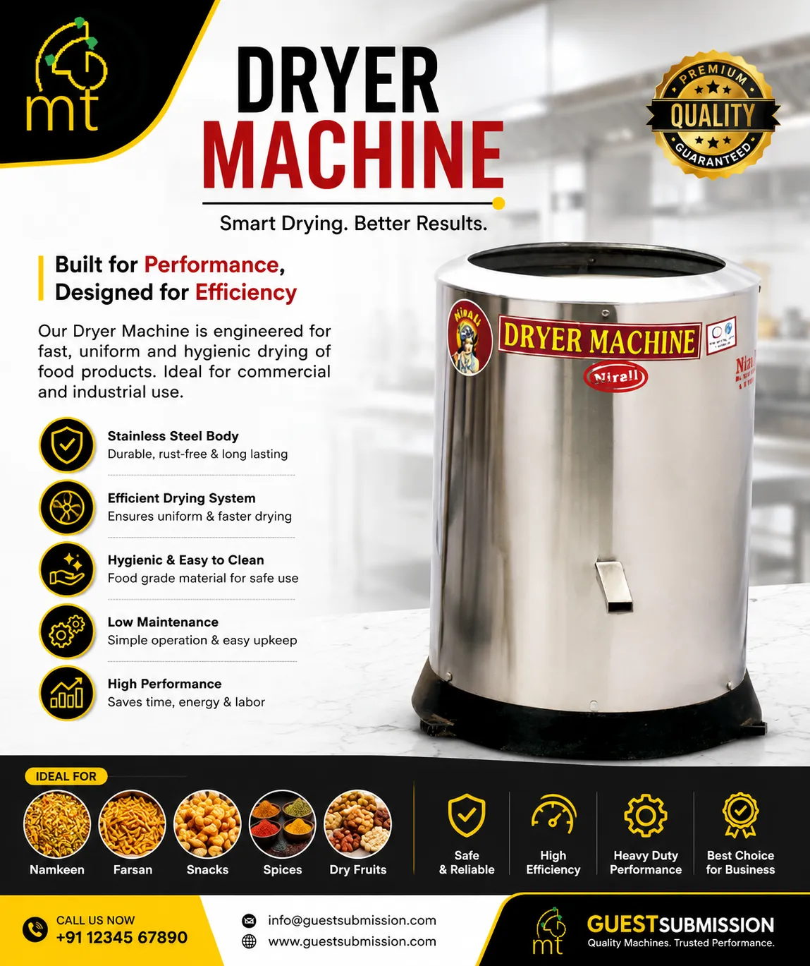 Boost Food Production Efficiency with Farsan Mixing Machine Drum, Commercial Mixer Grinder 5 Ltrs & Dryer Machine Tilting
