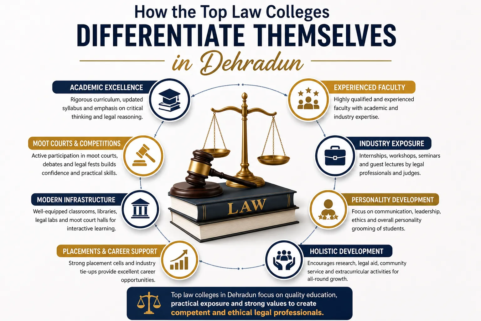 How the top law colleges differentiate themselves in Dehradun
