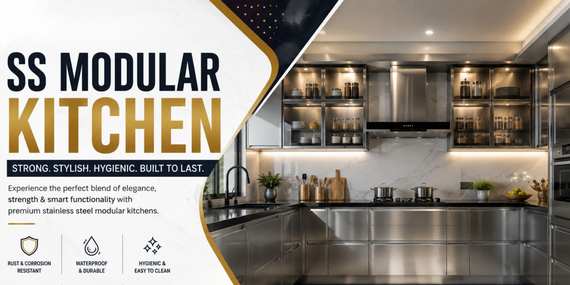 Superior Kitchen Options for Contemporary Homes: SS Modular Kitchen