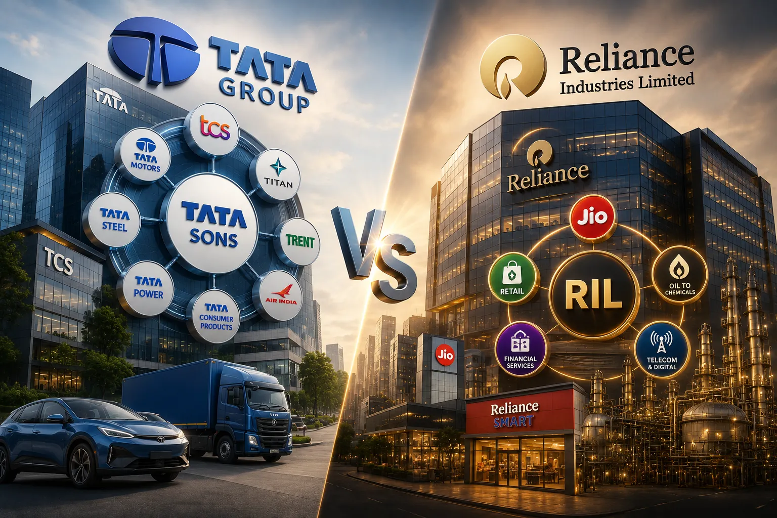 Tata Group vs. Mukesh Ambani Group: Which Conglomerate Dominates the Indian Stock Market?