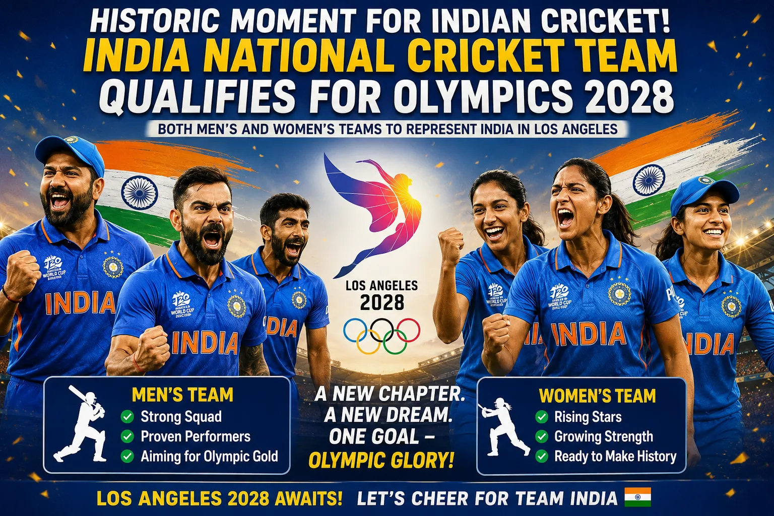 India National Cricket Team Qualifies for Olympics 2028: Set for Historic Journey
