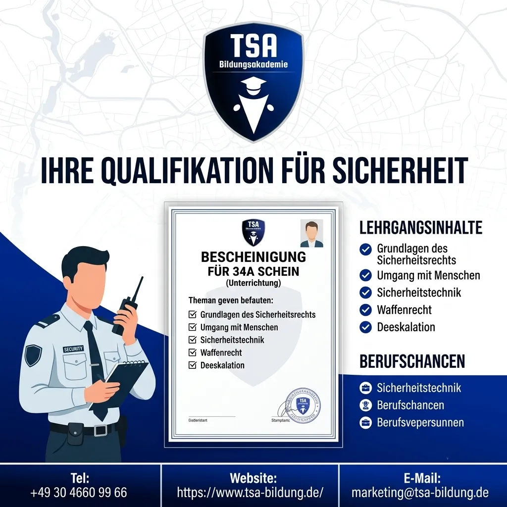 TSA 34a Schein – Professionelle Vorbereitung & Schulung