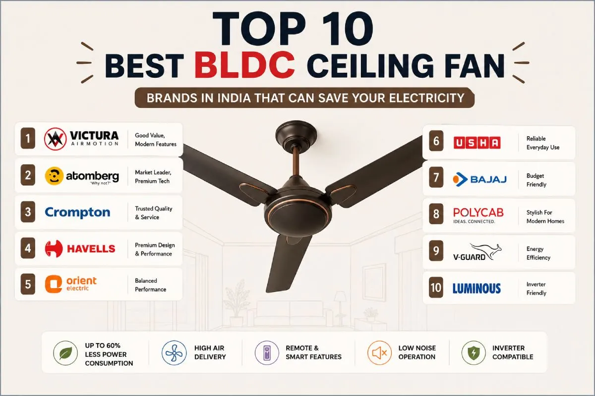 Top 10 Best BLDC Ceiling Fan Brand in India That Can Save Your Electricity