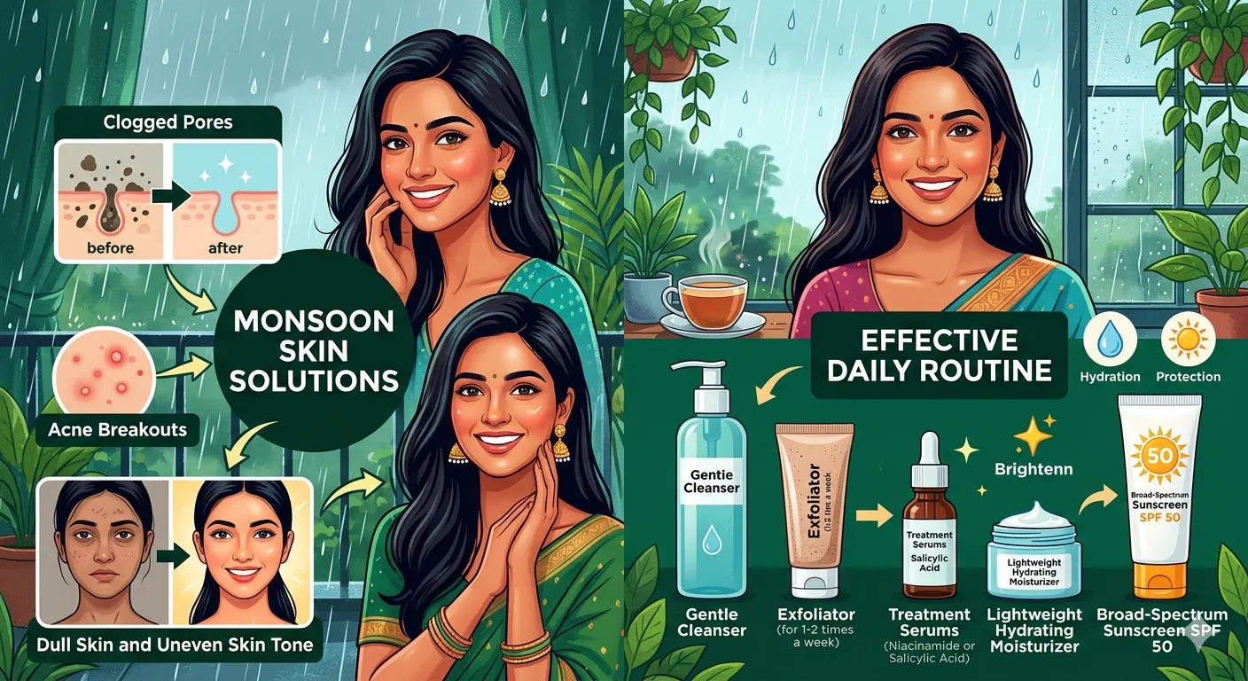 Humidity, Breakouts, and Dullness: Solutions To Common Monsoon Issues