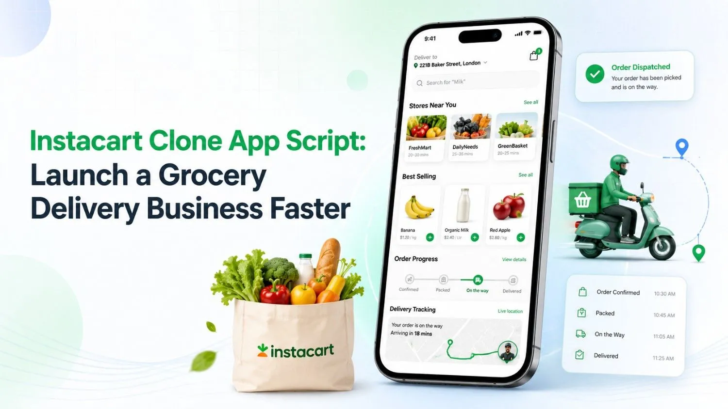 Instacart Clone App Script: Launch a Grocery Delivery Business Faster