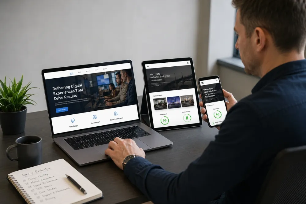 comparing web design agency portfolios responsive websites