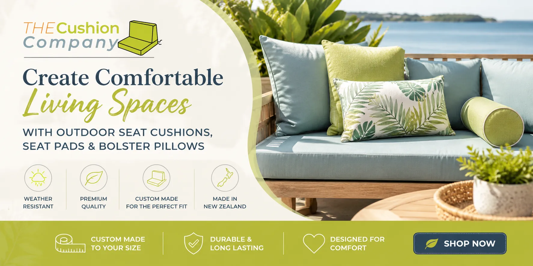 Create Comfortable Living Spaces with Outdoor Seat Cushions, Seat Pads & Bolster Pillows