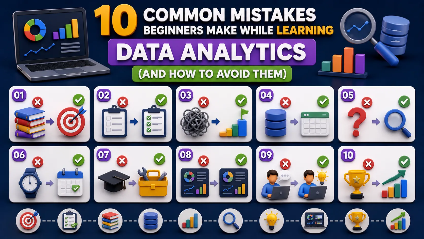 Common Mistakes Beginners Make While Learning Data Analytics (And How to Avoid Them)