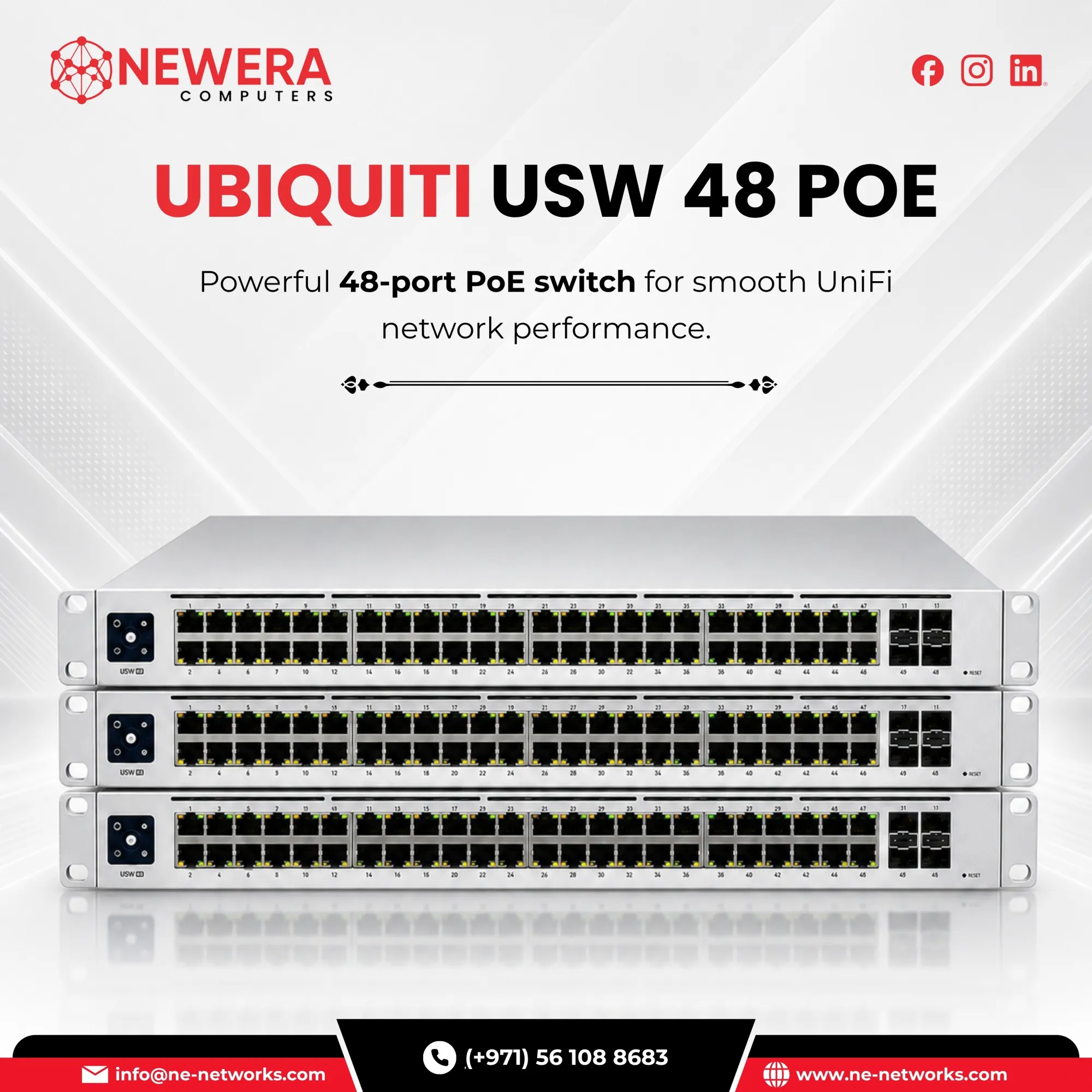 Buy Ubiquiti USW 48 PoE Switch in Dubai UAE from Newera Computers