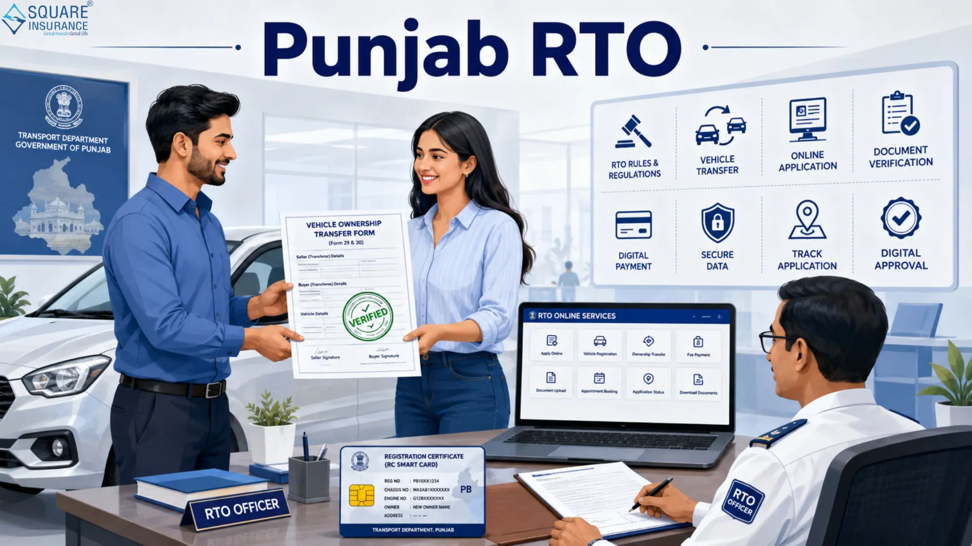 Understand Punjab RTO Rules, Vehicle Transfer and Online Services