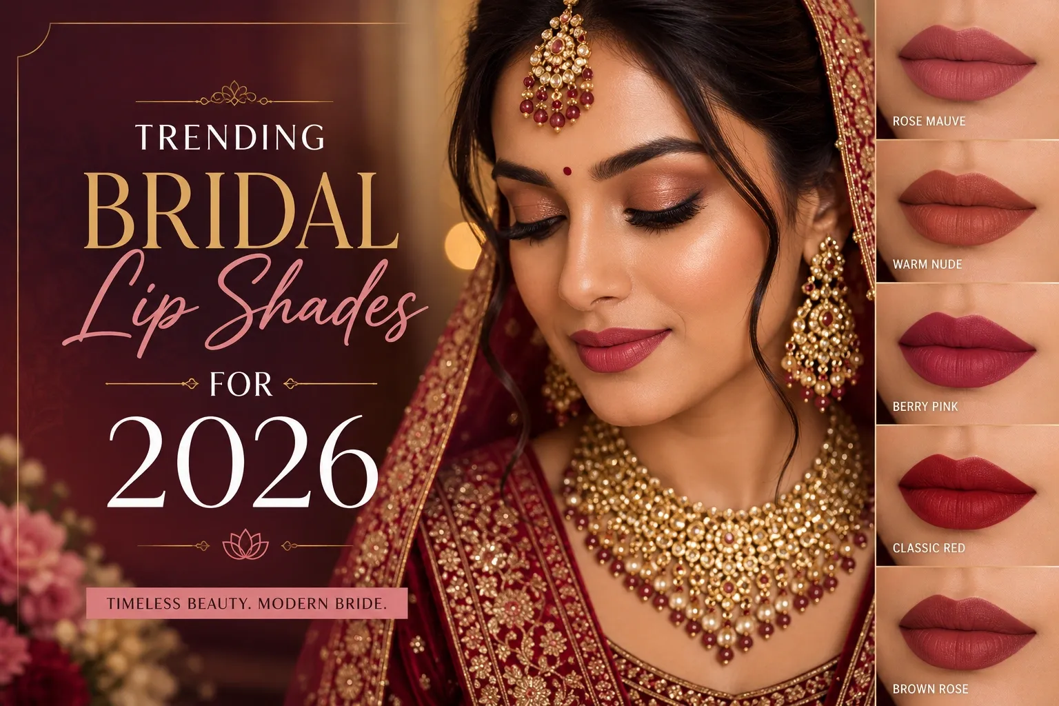 Bridal Lip Shades: Best Colors to Complete Your Wedding Look