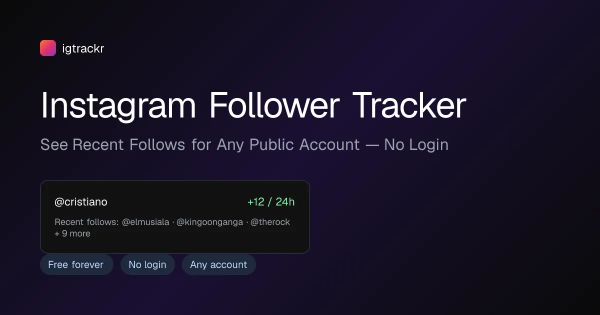How to Track Instagram Followers and See Recent Follows for Free