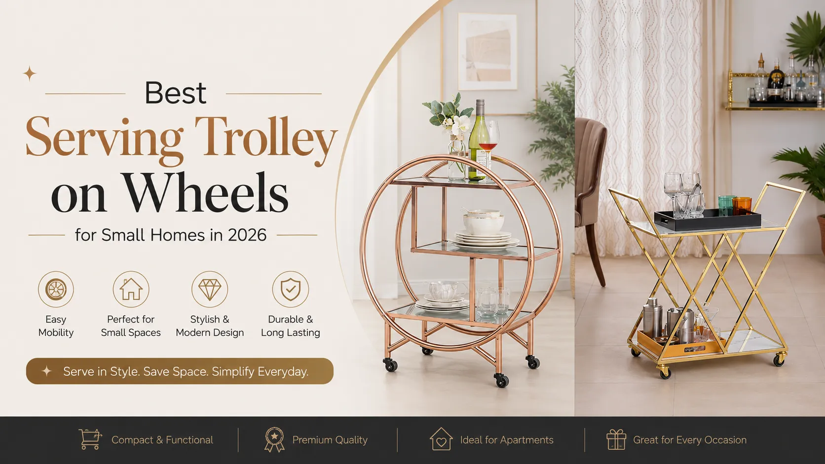 Best Serving Trolley on Wheels for Small Homes in 2026