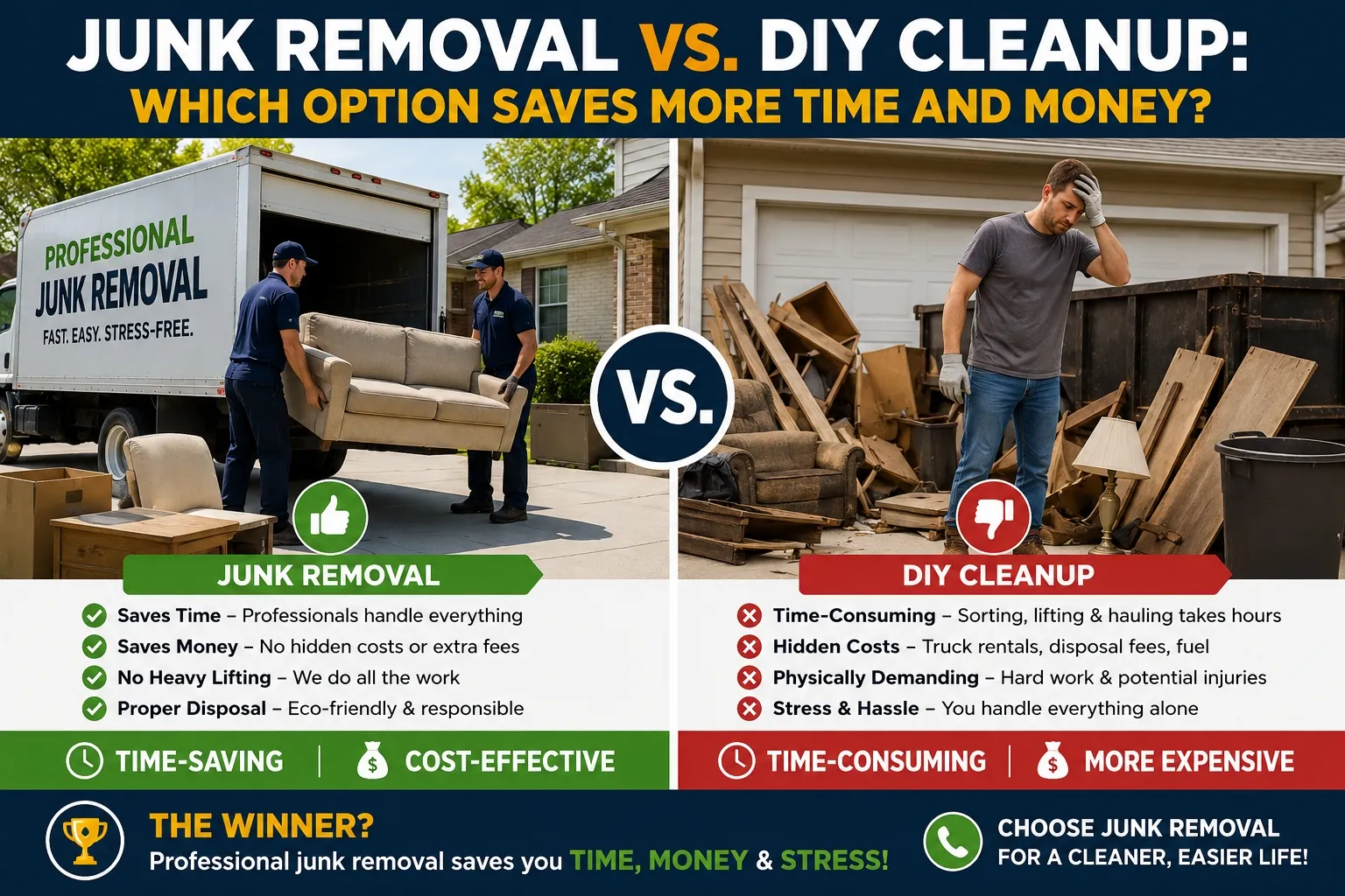 Junk Removal vs. DIY Cleanup: Which Option Saves More Time and Money?