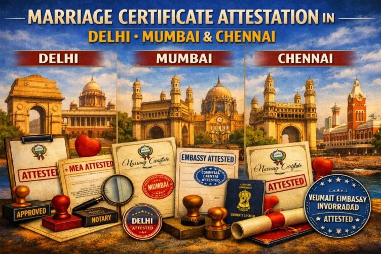 Marriage Certificate Attestation in Delhi, Mumbai and Chennai