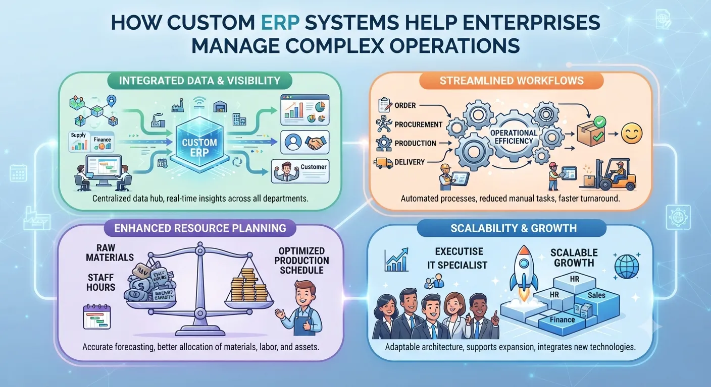 How Custom ERP Systems Help Enterprises Manage Complex Operations