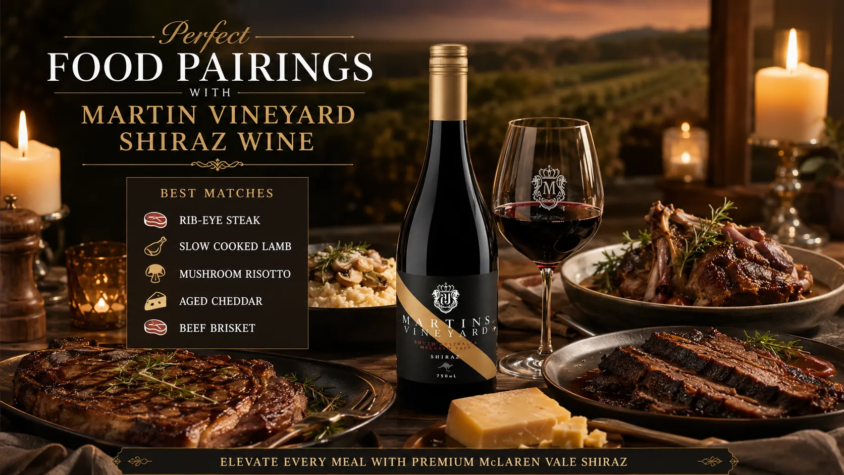 Food Pairings with Martin Vineyard Shiraz Wine – A McLaren Vale Dining Experience