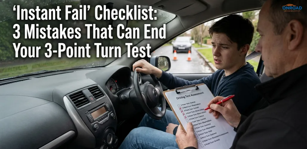The 'Instant Fail' Checklist: 3 Mistakes That Can End Your 3-Point Turn Test