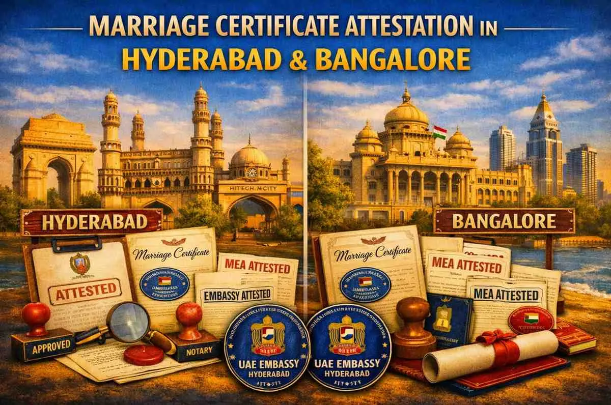 Marriage Certificate Attestation in Hyderabad and Bangalore