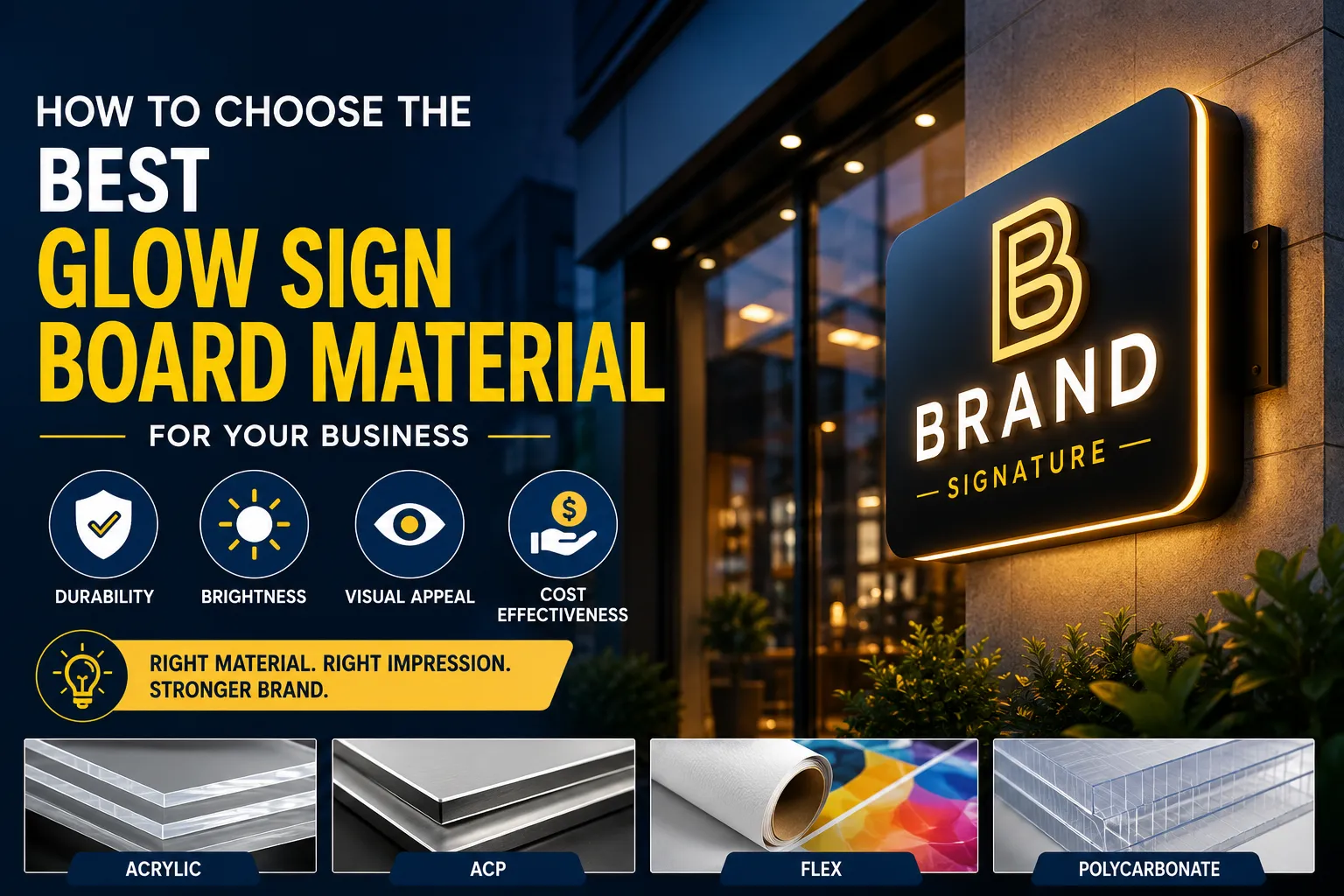 How to Choose the Best Glow Sign Board Material for Your Business