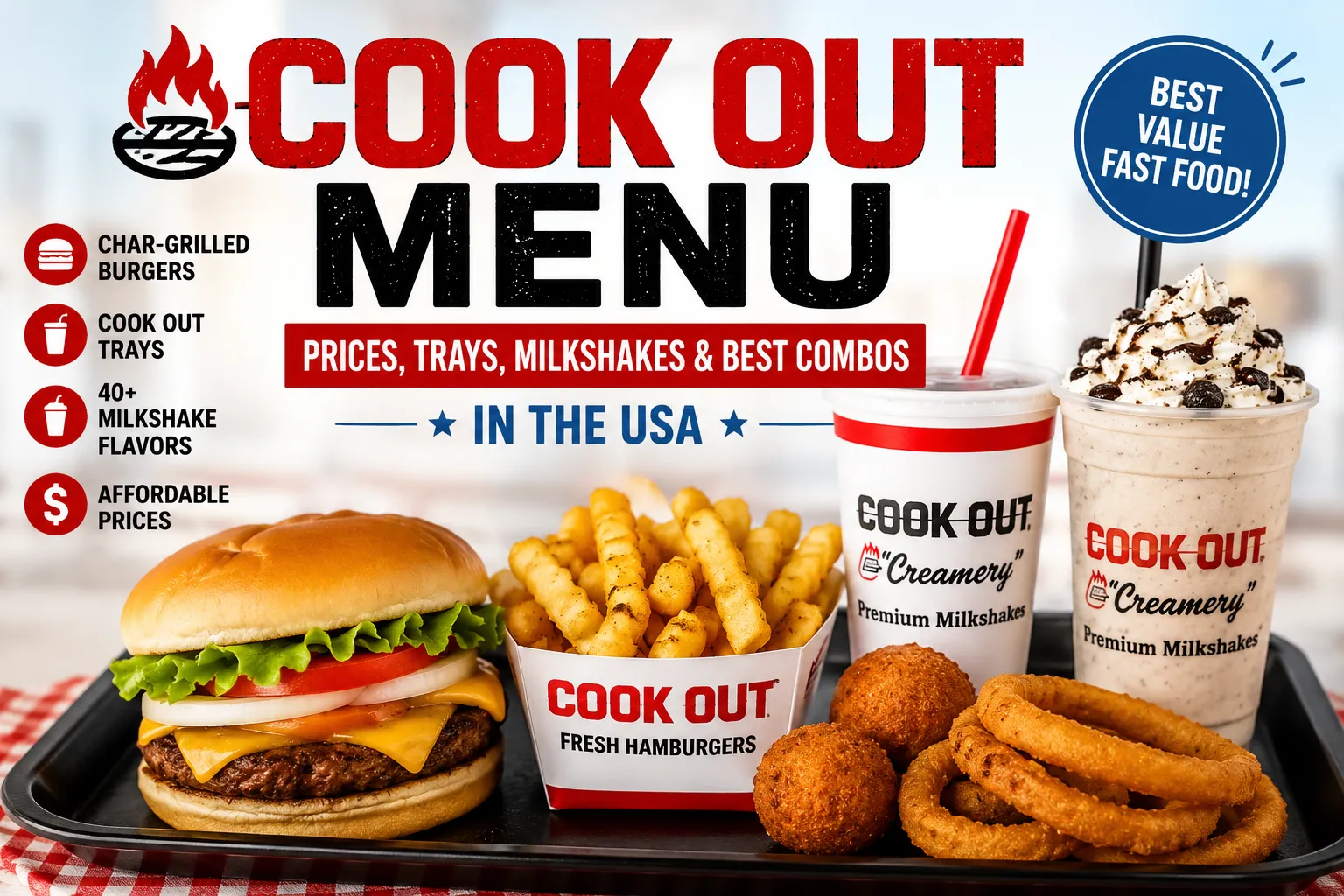 Cookout Menu 2026: Prices, Trays, Milkshakes & Best Combos in the USA