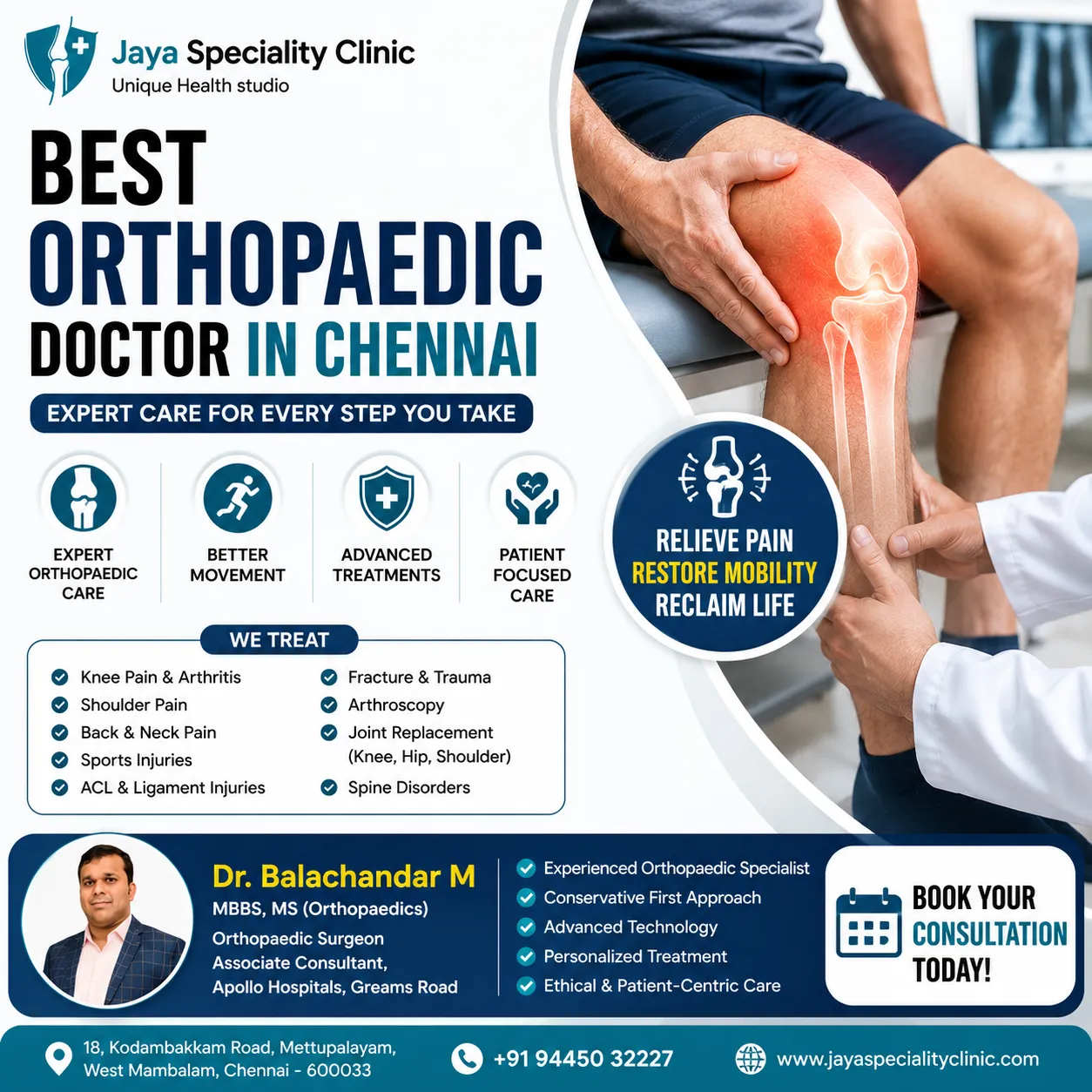 Best Orthopaedic Doctor in Chennai | Expert Bone & Joint Care